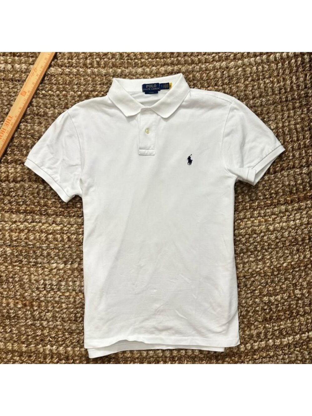 Polo Ralph Lauren Men LargeWhite Slim Fit Short Sleeve Mesh Polo Shirt Pony Logo
